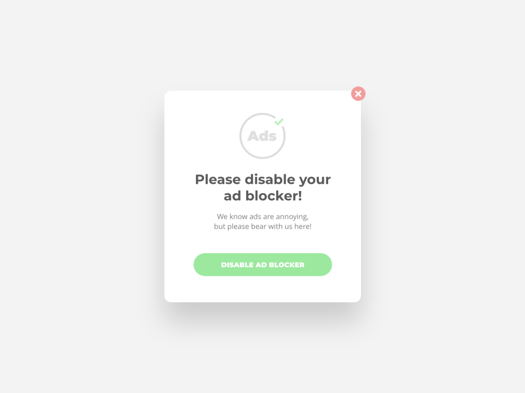 Disable your adblocker